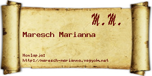 Maresch Marianna névjegykártya